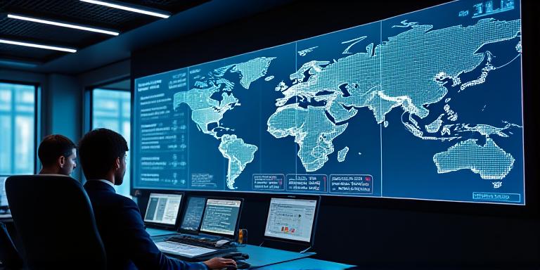 High-tech logistics control room